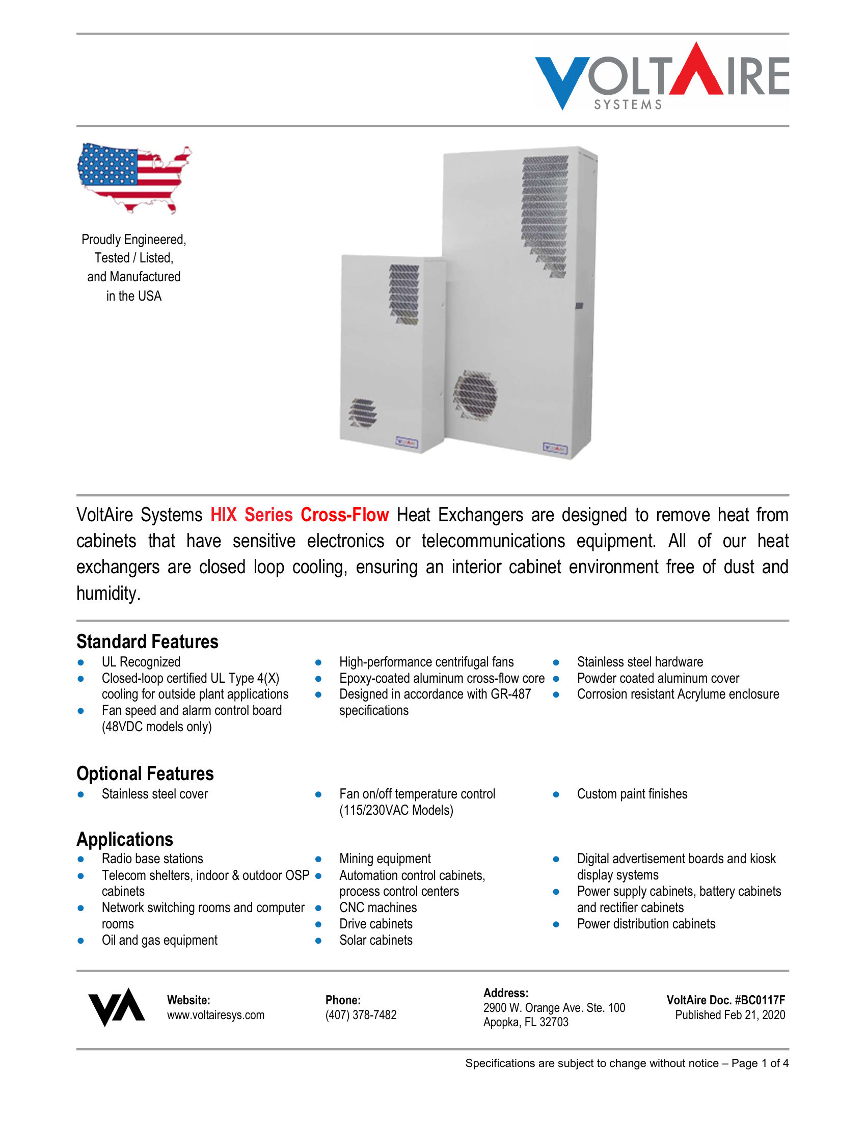 HIX cross flow spec sheet preview